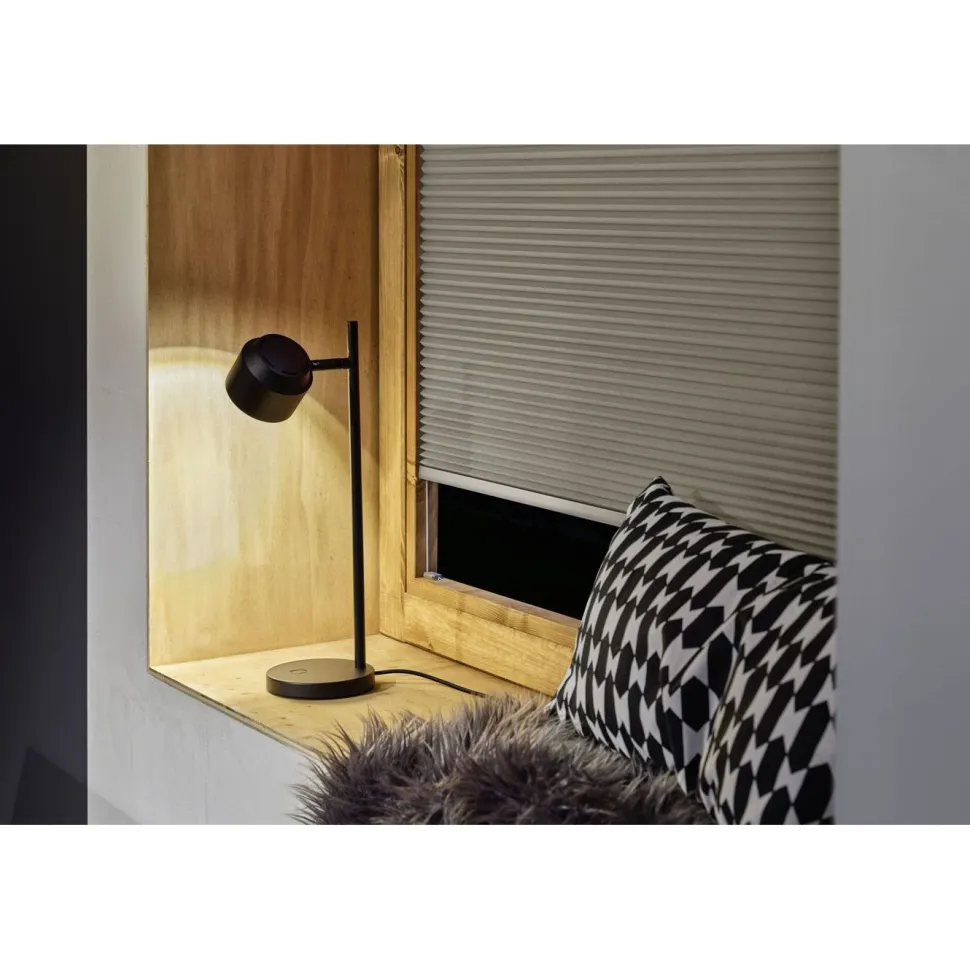 LED-pöytävalaisin Paulmann Puric Pane, 2700K, 400lm, 5,5W, himmennettävä, musta