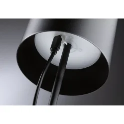 LED-pöytävalaisin Paulmann Tuni 35cm USB-ladattava 2700K IP44 himmennettävä mattamusta