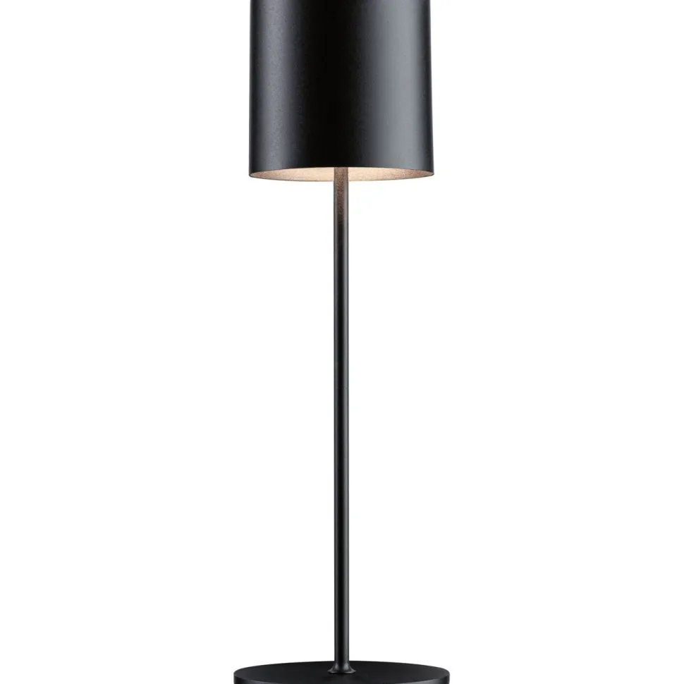 LED-pöytävalaisin Paulmann Tuni 35cm USB-ladattava 2700K IP44 himmennettävä mattamusta