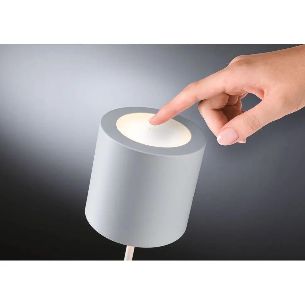 LED-pöytävalaisin Paulmann Tuni 35cm USB-ladattava 2700K IP44 himmennettävä mattamusta