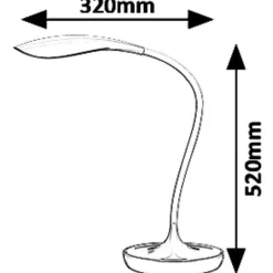LED-pöytävalaisin Rabalux Belmont, 32x52cm, 5W 400lm 3000K, eri värejä