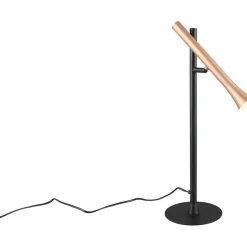 LED-pöytävalaisin Trio Fiato, mattamusta/kahvinruskea