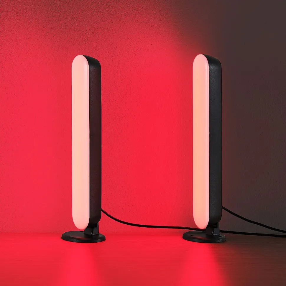 LED-pöytävalaisin Trio Game, 2 kpl, musta, RGB