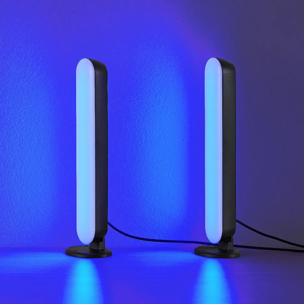 LED-pöytävalaisin Trio Game, 2 kpl, musta, RGB