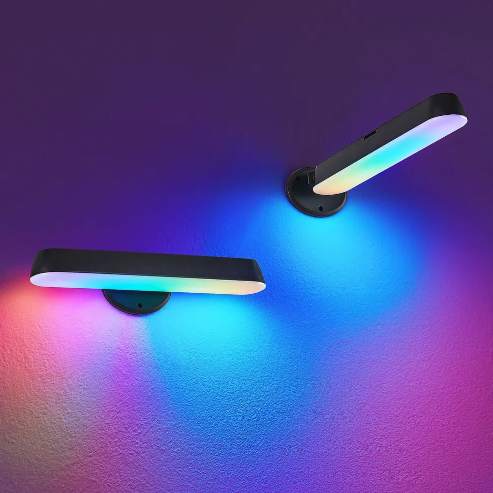 LED-pöytävalaisin Trio Game, 2 kpl, musta, RGB