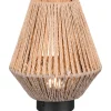LED-pöytävalaisin Trio Lira, ruskea/paperinaru, ladattava