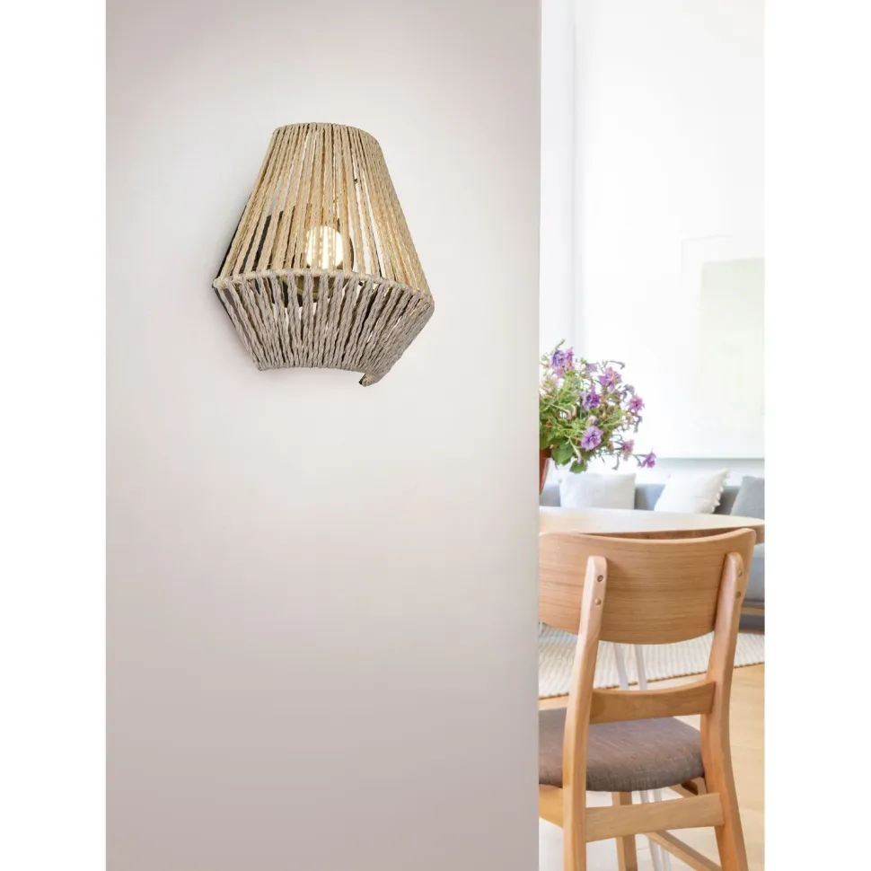 LED-pöytävalaisin Trio Lira, ruskea/paperinaru, ladattava