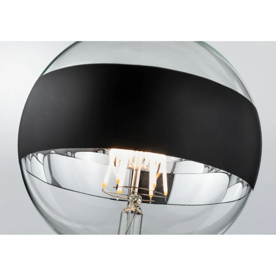 LED-rengaspeililamppu Paulmann Modern Classic Edition Globe, E27, 640lm, 6.5W, 2700K, himmennettävä, mattamusta