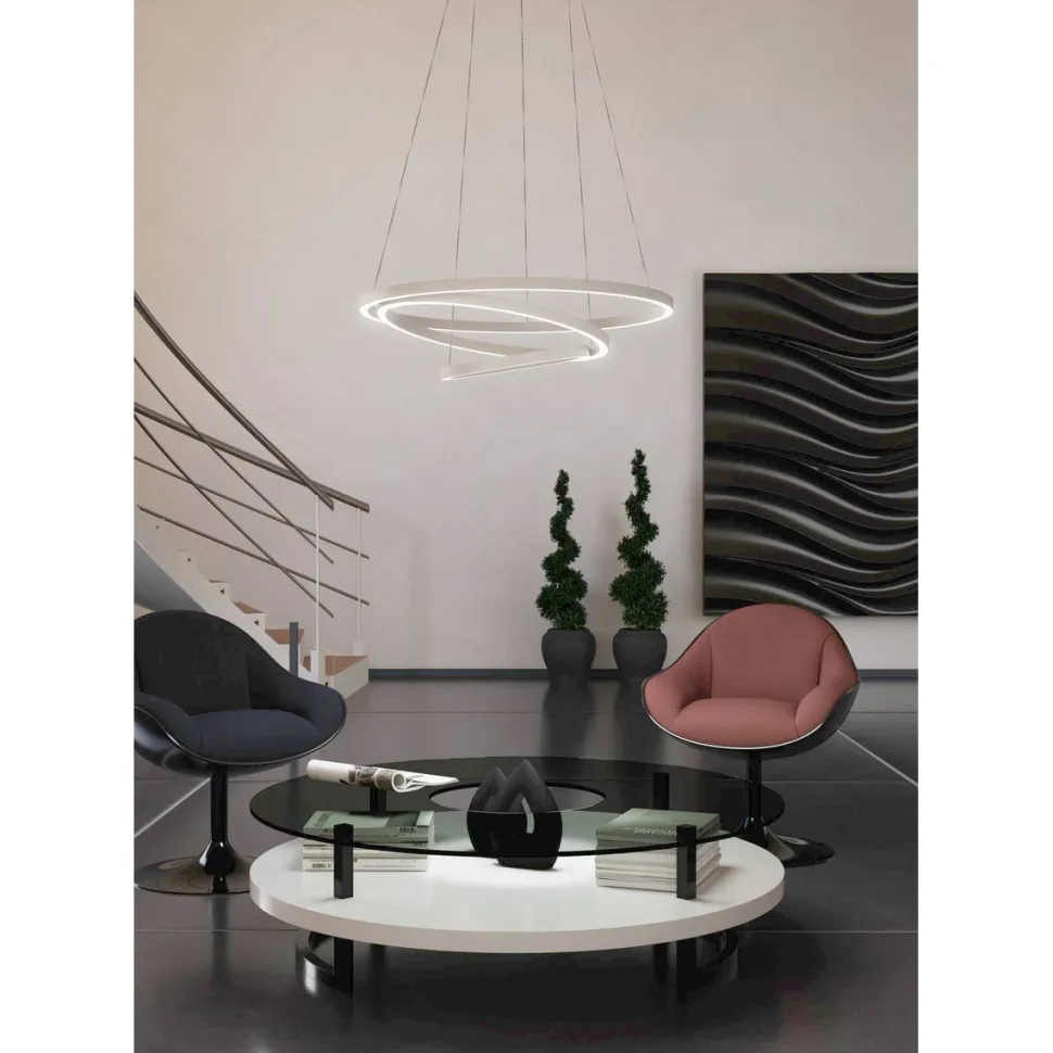 LED-Riippuvalaisin Eglo connect.z Lobinero-z 43.2W Ø58cm musta/valkoinen