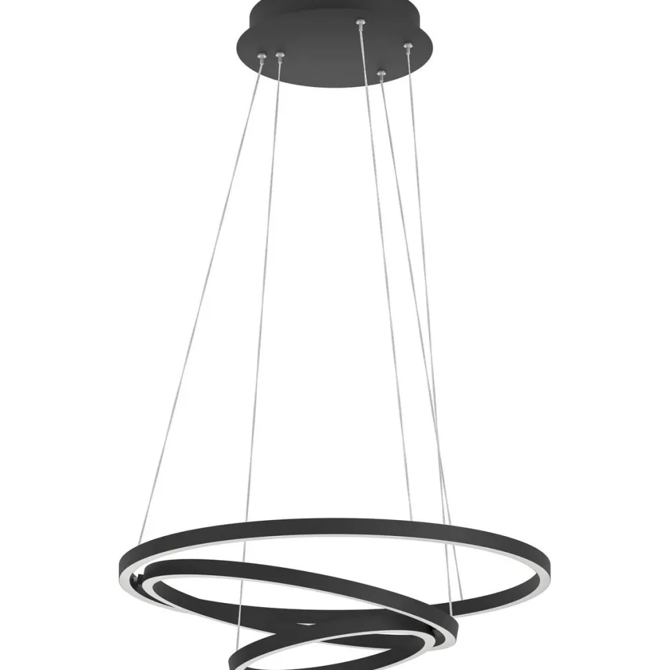 LED-Riippuvalaisin Eglo connect.z Lobinero-z 43.2W Ø58cm musta/valkoinen