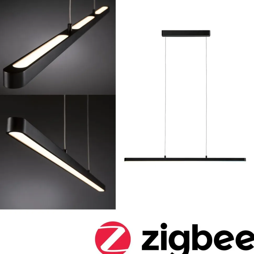 LED-riippuvalaisin Paulmann Lento, Smart Home Zigbee 3.0, säädettävä värilämpötila, himmennettävä, mattamusta