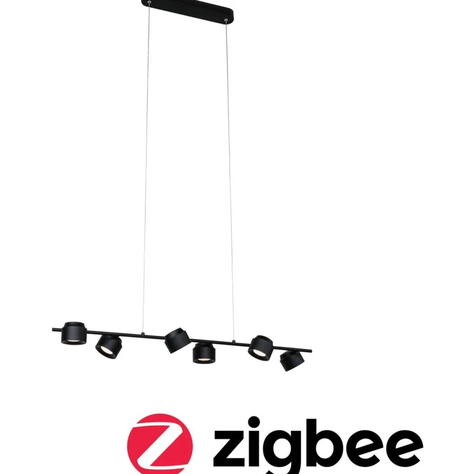 LED-riippuvalaisin Paulmann Puric Pane, Smart Home Zigbee 3.0, 6-osainen, musta