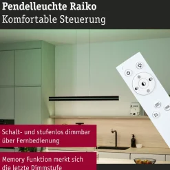 LED-riippuvalaisin Paulmann Raiko, RGBW+, himmennettävä, 2300lm/370lm, 19W/6W, musta