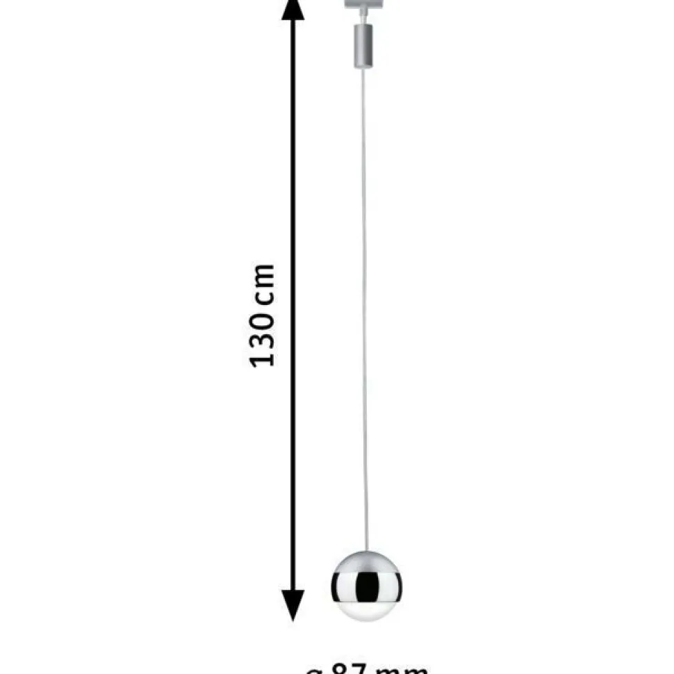 LED-riippuvalaisin kiskoon Paulmann Urail Capsule II, 6.3W, 4000K, himmennettävä, mattakromi