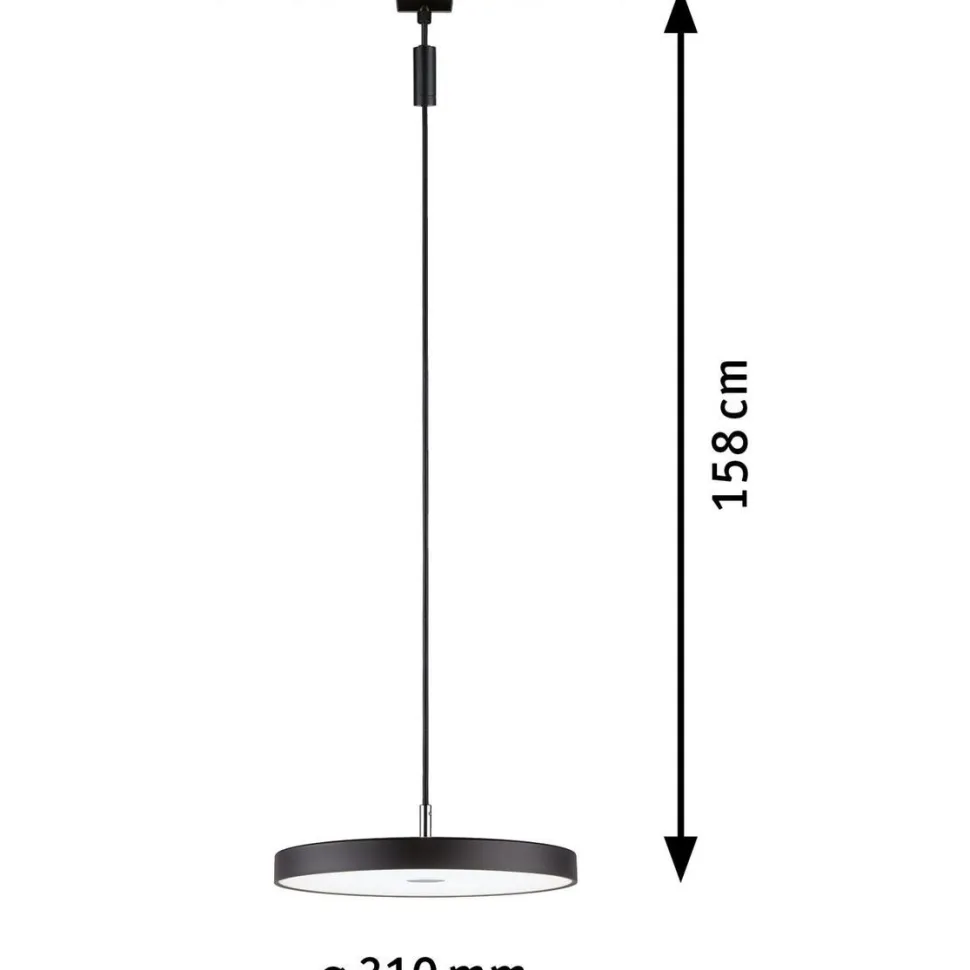 LED-riippuvalaisin kiskoon Paulmann URail Hildor, 4000K, himmennettävä, mattamusta