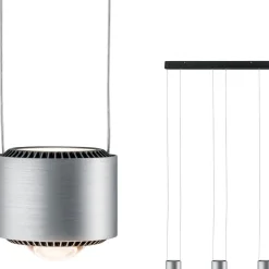 LED-riippuvalaisin Paulmann Aldan, 2700K, himmennettävä, musta/harjattu alumiini