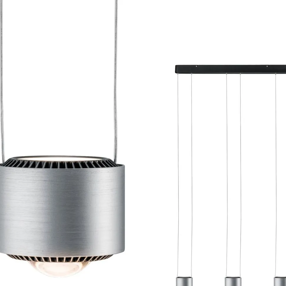 LED-riippuvalaisin Paulmann Aldan, 2700K, himmennettävä, musta/harjattu alumiini