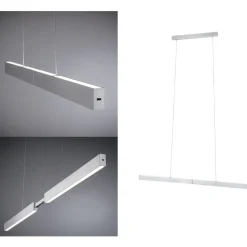 LED-riippuvalaisin Paulmann Aptare säädettävä leveys ja korkeus 2700K 2050lm/2050lm 2x16.5/16.5W liikeohjattava himmennettävä harjattu alumiini
