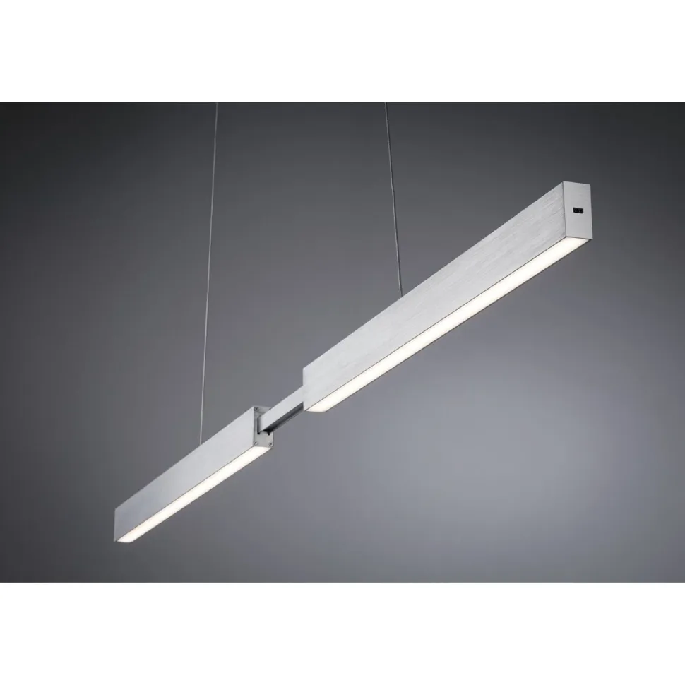 LED-riippuvalaisin Paulmann Aptare säädettävä leveys ja korkeus 2700K 2050lm/2050lm 2x16.5/16.5W liikeohjattava himmennettävä harjattu alumiini