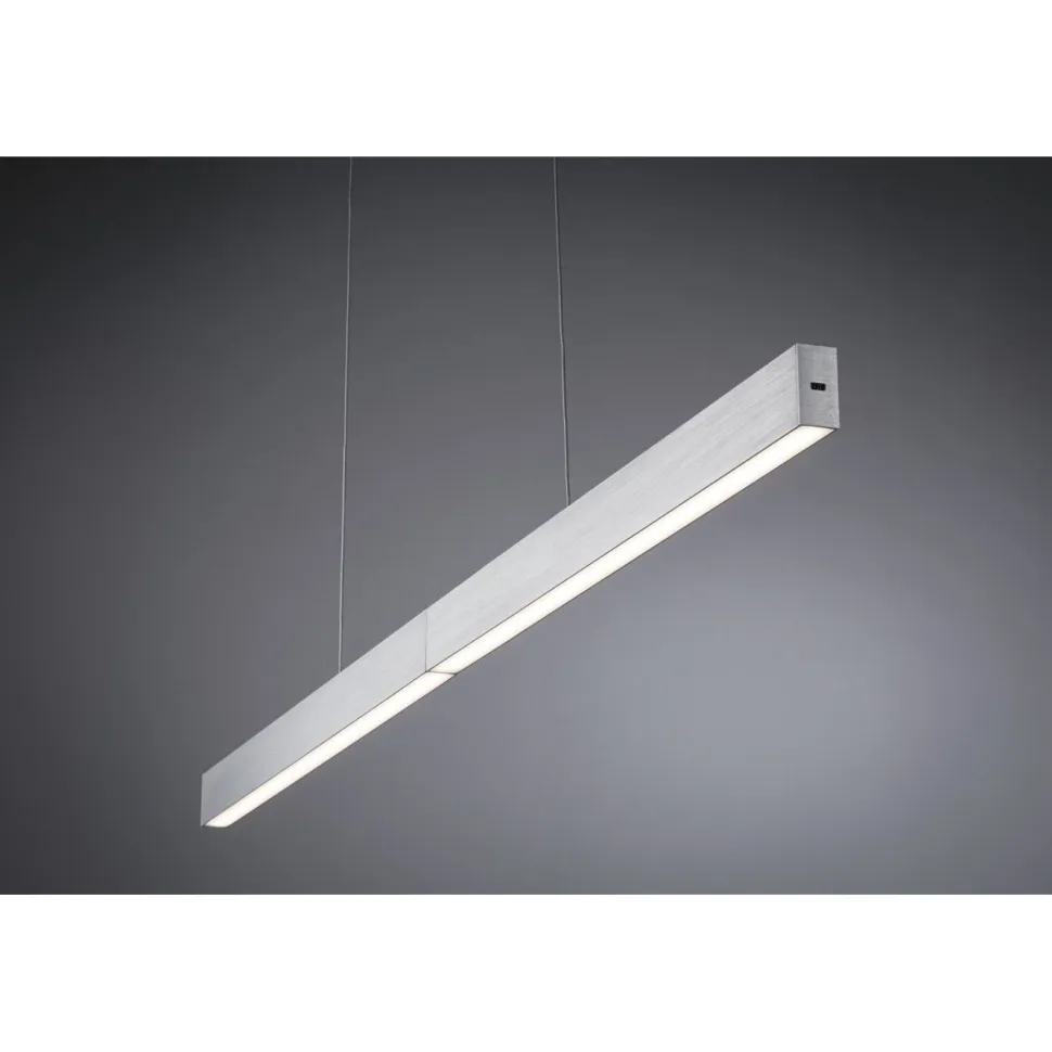 LED-riippuvalaisin Paulmann Aptare säädettävä leveys ja korkeus 2700K 2050lm/2050lm 2x16.5/16.5W liikeohjattava himmennettävä harjattu alumiini