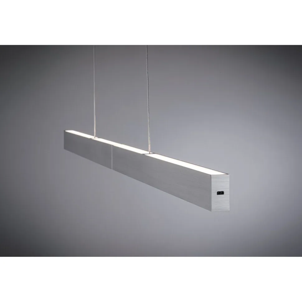 LED-riippuvalaisin Paulmann Aptare säädettävä leveys ja korkeus 2700K 2050lm/2050lm 2x16.5/16.5W liikeohjattava himmennettävä harjattu alumiini