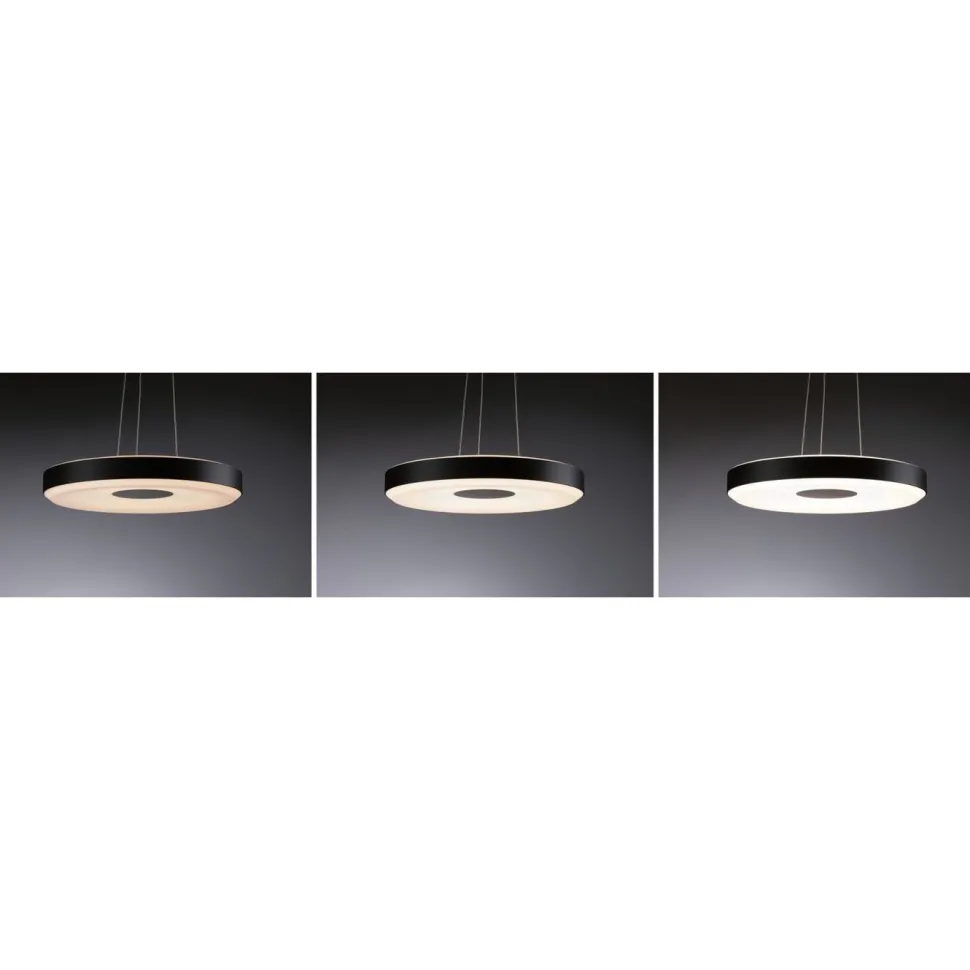 LED-riippuvalaisin Paulmann Puric Pane, 2700K, himmennettävä, musta/harmaa