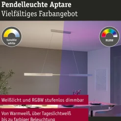 LED-riippuvalaisin Paulmann Smart Home Zigbee 3.0 Aptare, säädettävä, RGBW+, himmennettävä, 1920lm/1920lm, 2x16W, harjattu musta