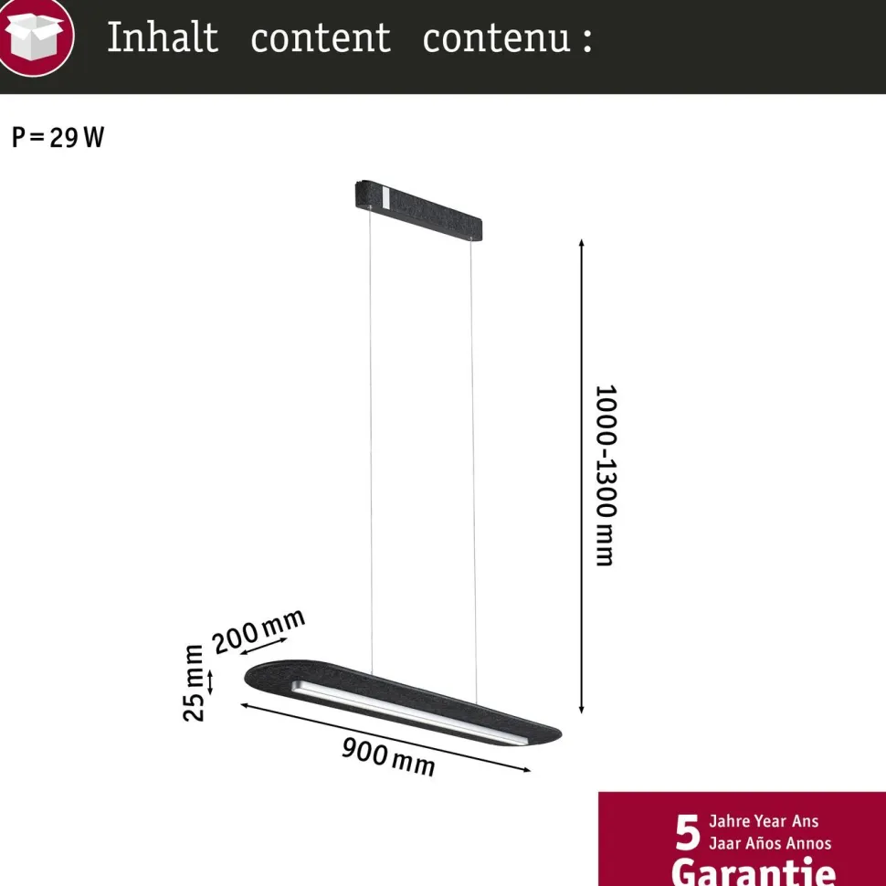 LED-riippuvalaisin Paulmann Tulga 27W 3-Step-Dim himmennettävä antrasiitti