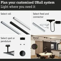 LED-riippuvalaisin Paulmann URail Alejandro 800lm 10W 4000K 3-Step-Dim himmennettävä valkoinen