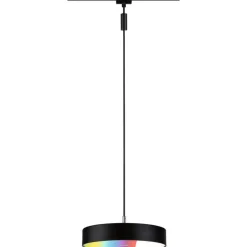 LED-riippuvalaisin Paulmann URail Smart Home Zigbee 3.0 Hildor, Ø31cm, 510lm, 10W, RGBW+, himmennettävä, 230V, mattamusta
