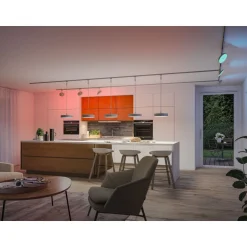 LED-riippuvalaisin Paulmann URail Smart Home Zigbee 3.0 Hildor, Ø31cm, 510lm, 10W, RGBW+, himmennettävä, 230V, mattamusta
