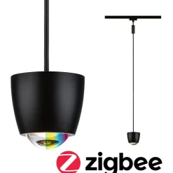 LED-riippuvalaisin Paulmann URail Smart Home Zigbee 3.0 Tyros, Ø10cm, 200lm, 4.5W, RGBW+, himmennettävä, 230V, signaalivalkoinen
