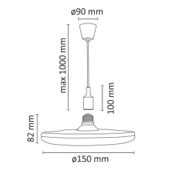 LED-riippuvalaisin Polux Kiki Ø15cm 10W valkoinen