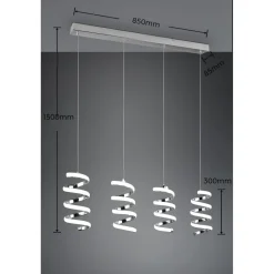 LED-riippuvalaisin Trio Laola, 4-os, kromi, 4000K