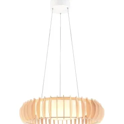 LED-riippuvalaisin Trio Monte, 60cm, valkoinen/puu