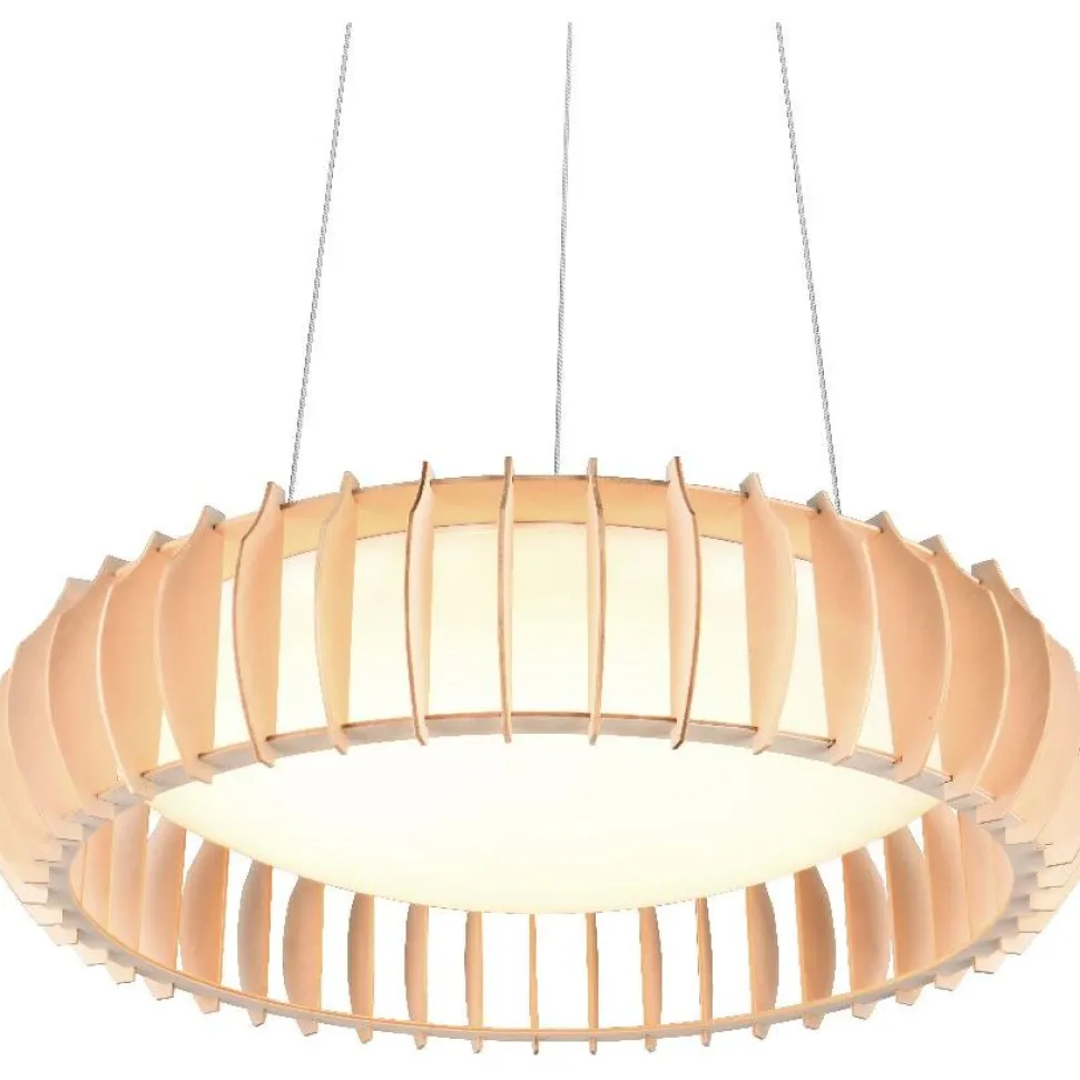 LED-riippuvalaisin Trio Monte, 60cm, valkoinen/puu