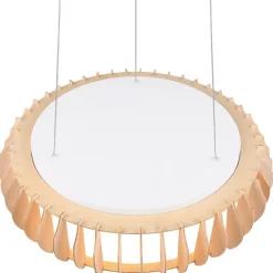 LED-riippuvalaisin Trio Monte, 60cm, valkoinen/puu