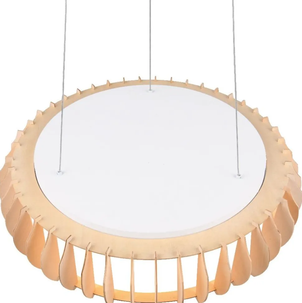 LED-riippuvalaisin Trio Monte, 60cm, valkoinen/puu