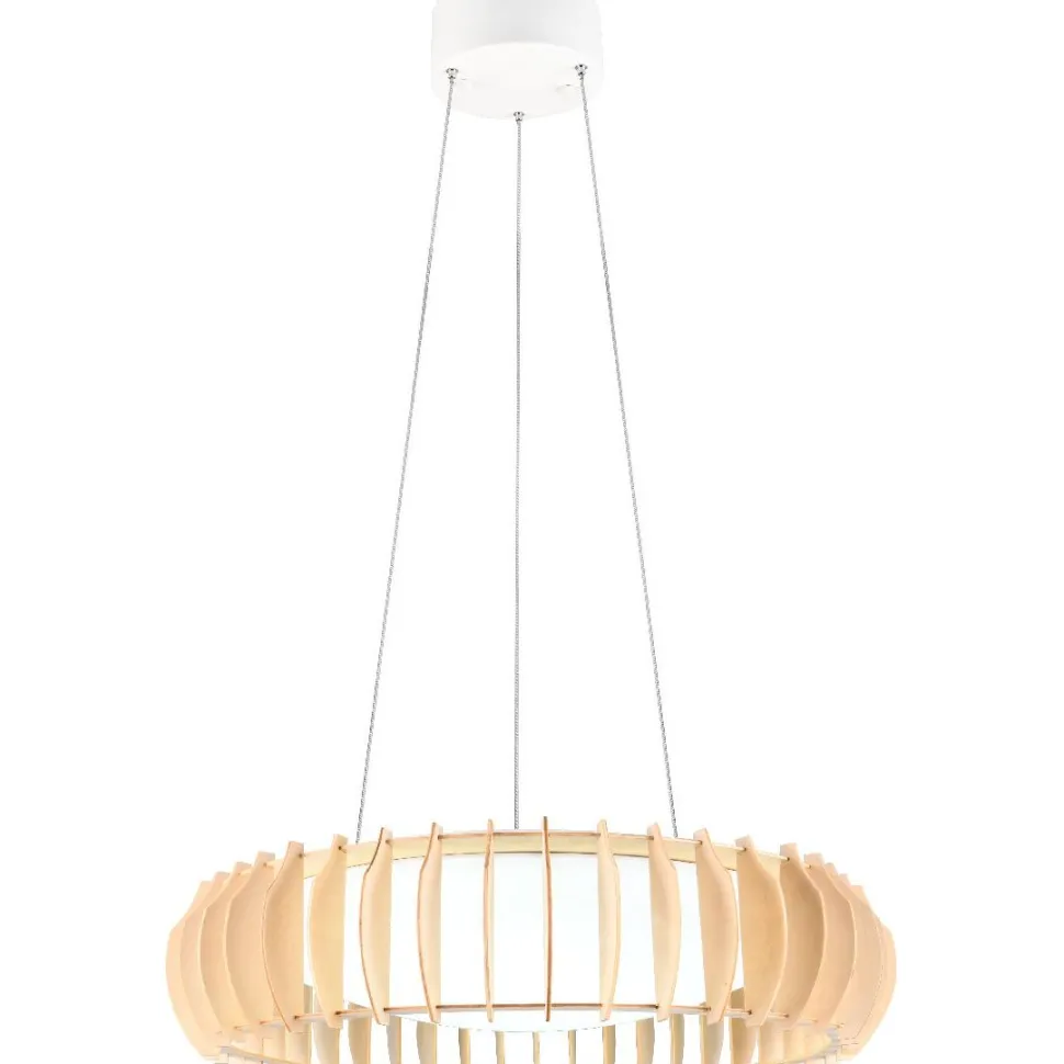 LED-riippuvalaisin Trio Monte, 60cm, valkoinen/puu