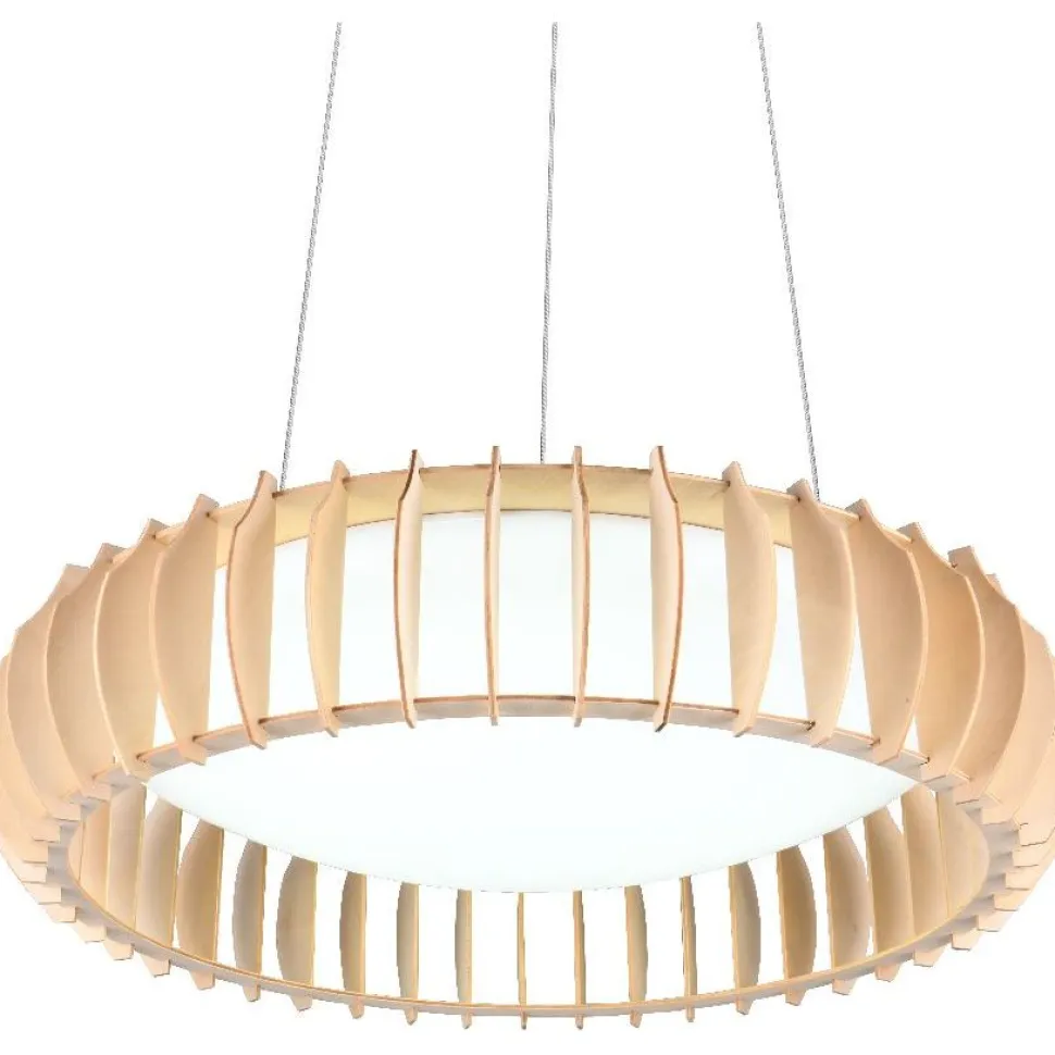 LED-riippuvalaisin Trio Monte, 60cm, valkoinen/puu