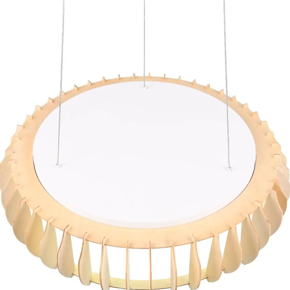 LED-riippuvalaisin Trio Monte, 60cm, valkoinen/puu
