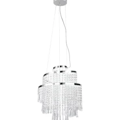 LED-riippuvalaisin Trio Pomp, 38cm, kromi/kirkas