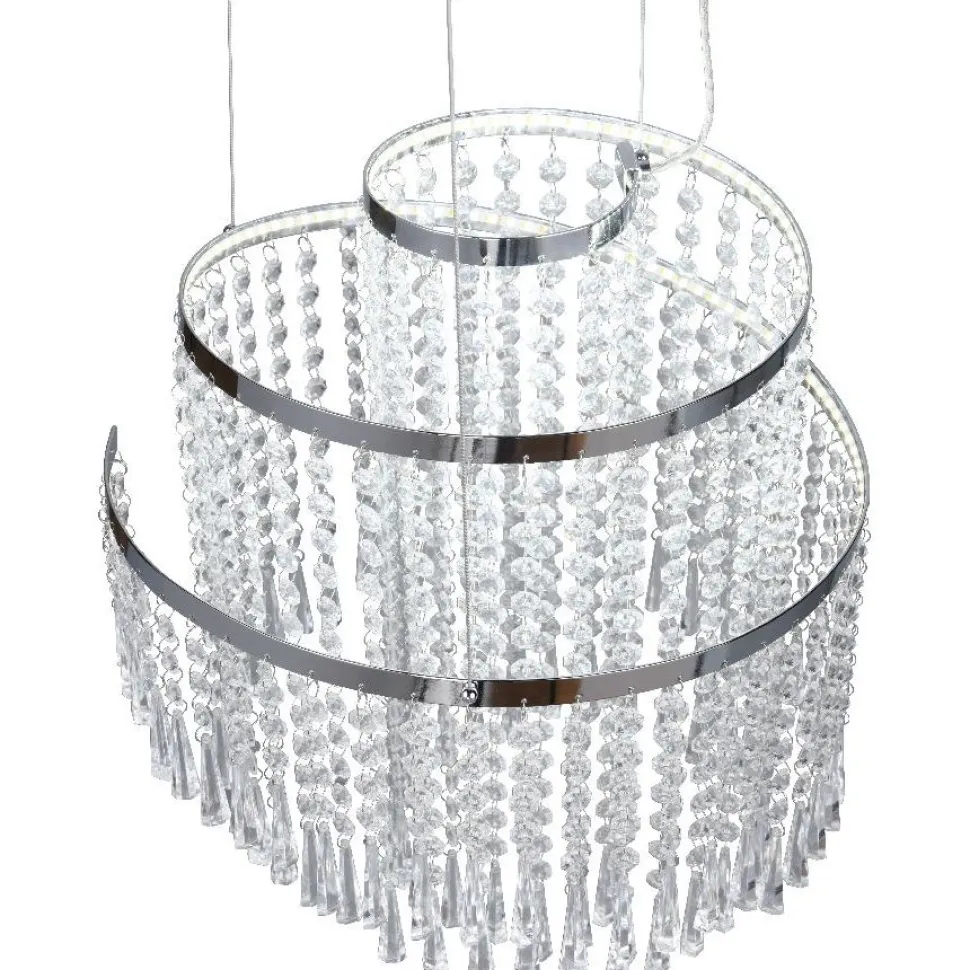 LED-riippuvalaisin Trio Pomp, 38cm, kromi/kirkas