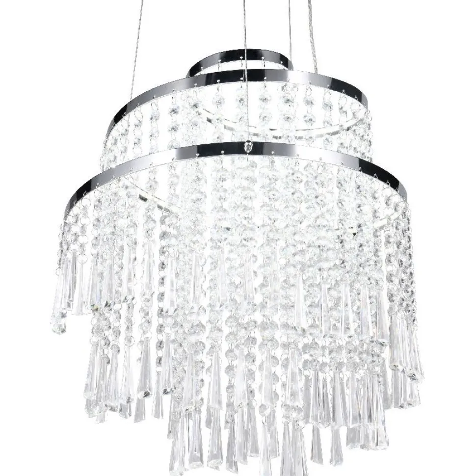 LED-riippuvalaisin Trio Pomp, 38cm, kromi/kirkas