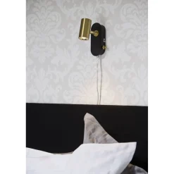 LED-seinäspotti Aneta Lighting Gusto himmennettävä musta/mattamessinki