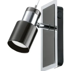 LED-seinäspotti Davida 1 165x70 mm musta/nikkeli
