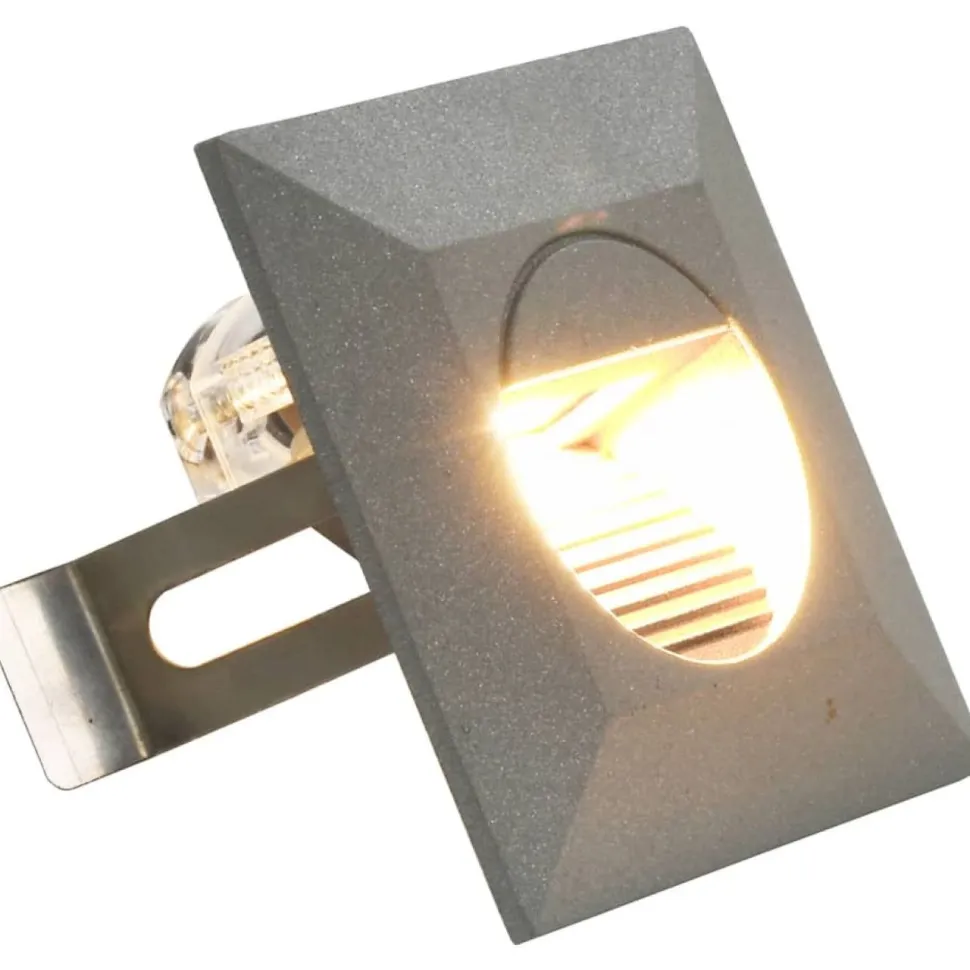 LED-seinävalaisimet ulkokäyttöön, 6 kpl, 5 W, hopea, neliö