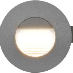 LED-seinävalaisimet ulkokäyttöön, 6 kpl, 5 W, hopea, pyöreä