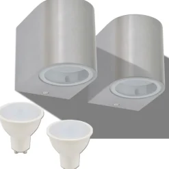 Led-seinävalaisimet ulkotiloihin 2 kpl pyöreä alaspäin