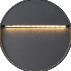 Led-seinävalaisimet ulkotiloihin 2 kpl 3 w musta pyöreä